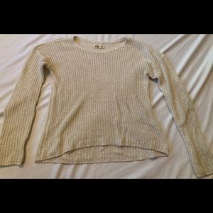 Hollister Cream and Gold Crew Neck